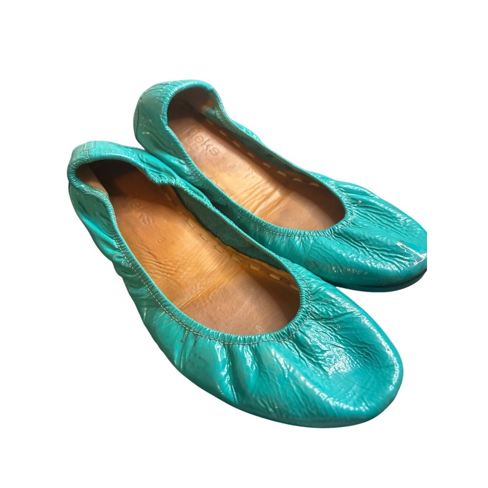 Tieks by Gavrieli Turquoise Patent Leather Foldable Ballet Flats Shoes Size 8